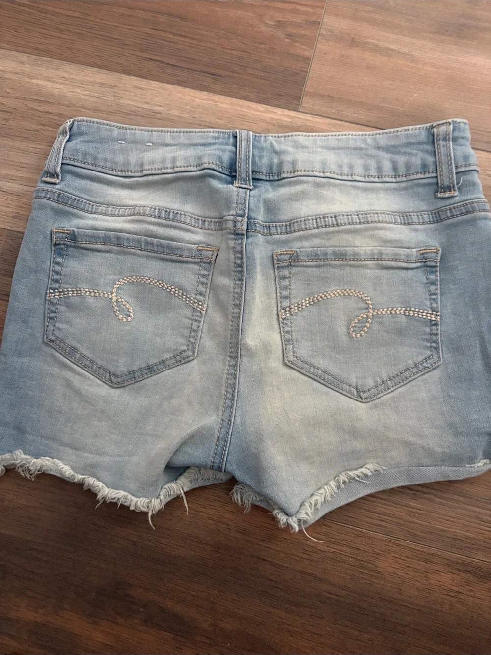 Justice Light Blue Distressed Denim girls Shorts 12